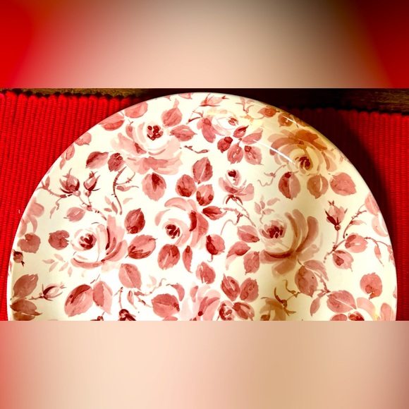 NWOT Spode Red Roses and Leaves Pasta Serving Bowl Pattern SP374 RARE 12” - Picture 2 of 7